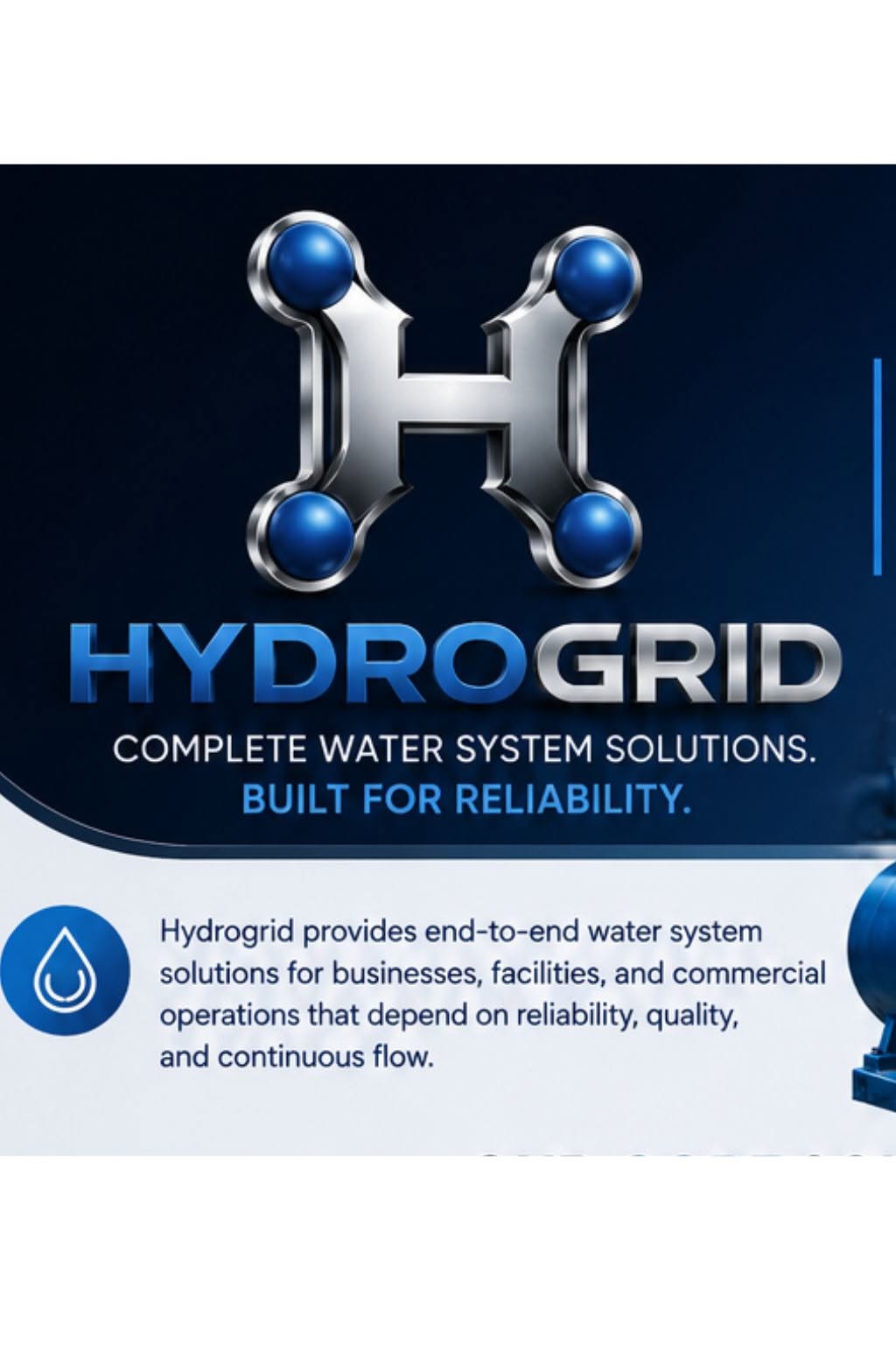 HydroGrid metallic H logo