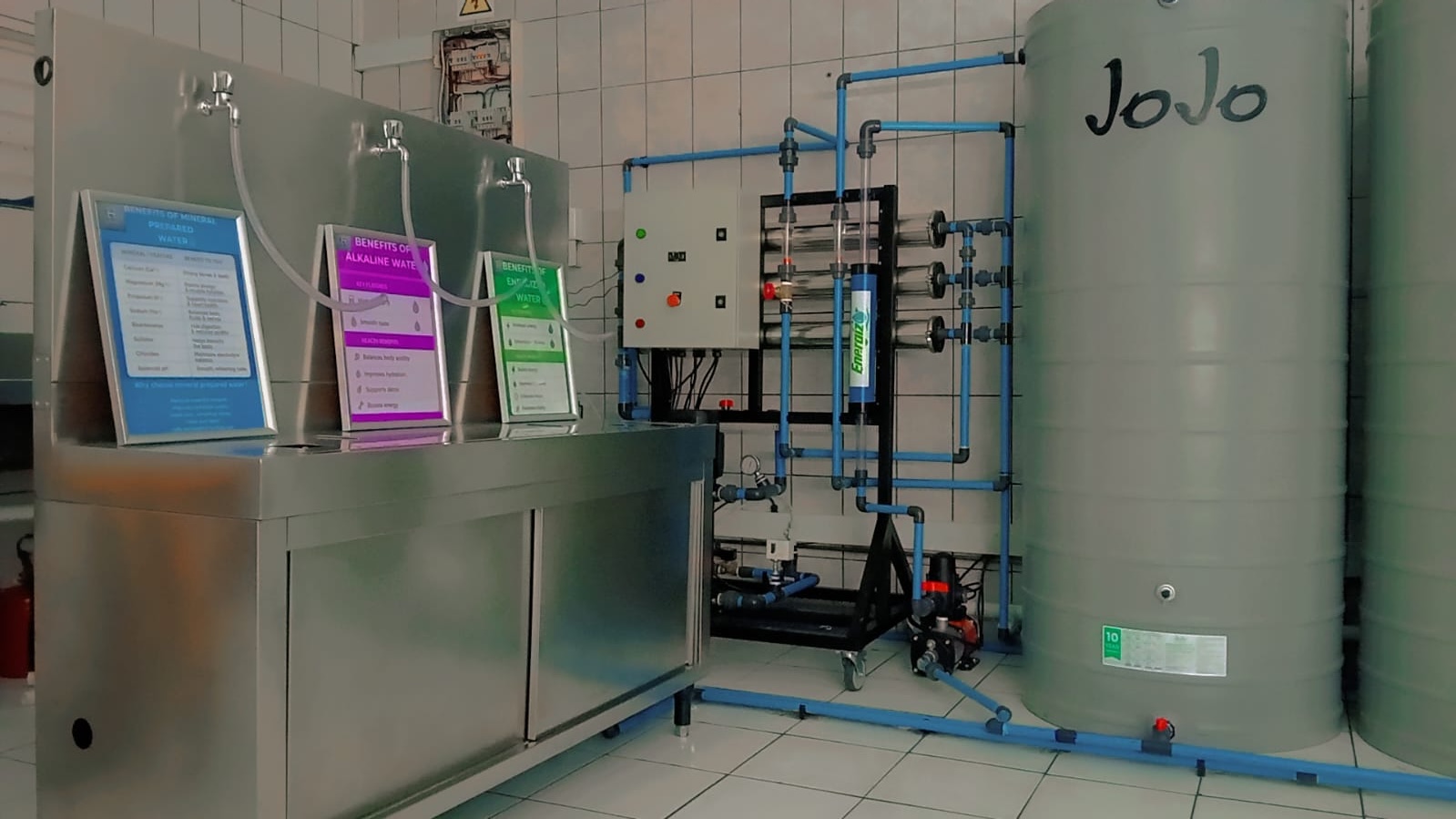 HydroGrid refill counter, treatment unit and JoJo water storage tanks